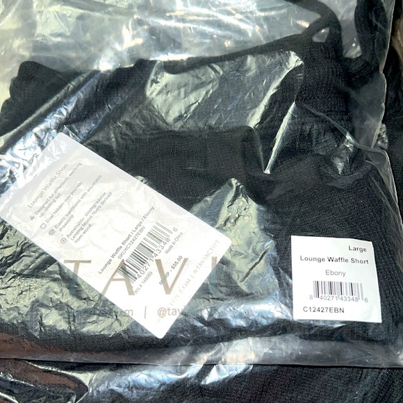 TAVI LOUNGE WAFFLE SHORTS BLACK NWT - Picture 5 of 9